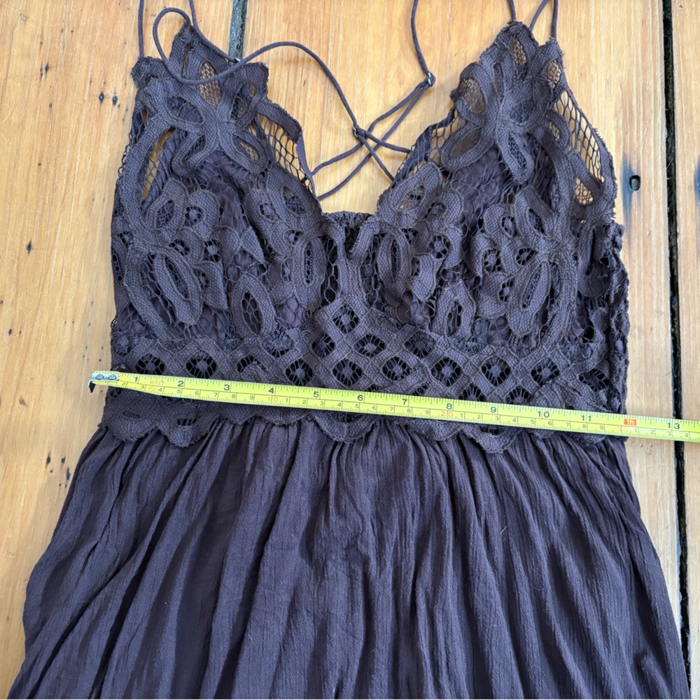 Free People FP One Adella Slip Mini Dress in Brown, Size Medium (M) - Crochet - Picture 10 of 14